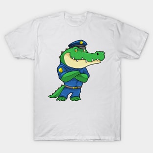 Crocodile as Police officer with Police uniform T-Shirt